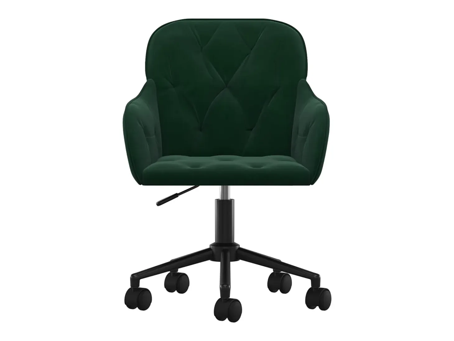Juego de 2 sillas de comedor giratorias de terciopelo verde oscuro