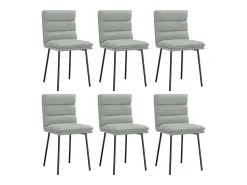 Juego de 6 sillas de comedor de terciopelo gris claro