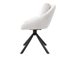 Juego de 4 sillas de comedor giratorias de terciopelo beige con respaldo tapizado y patas de metal negro