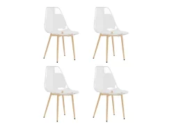 Juego de 4 sillas de comedor de PET transparente
