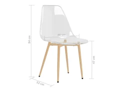 Juego de 4 sillas de comedor de PET transparente
