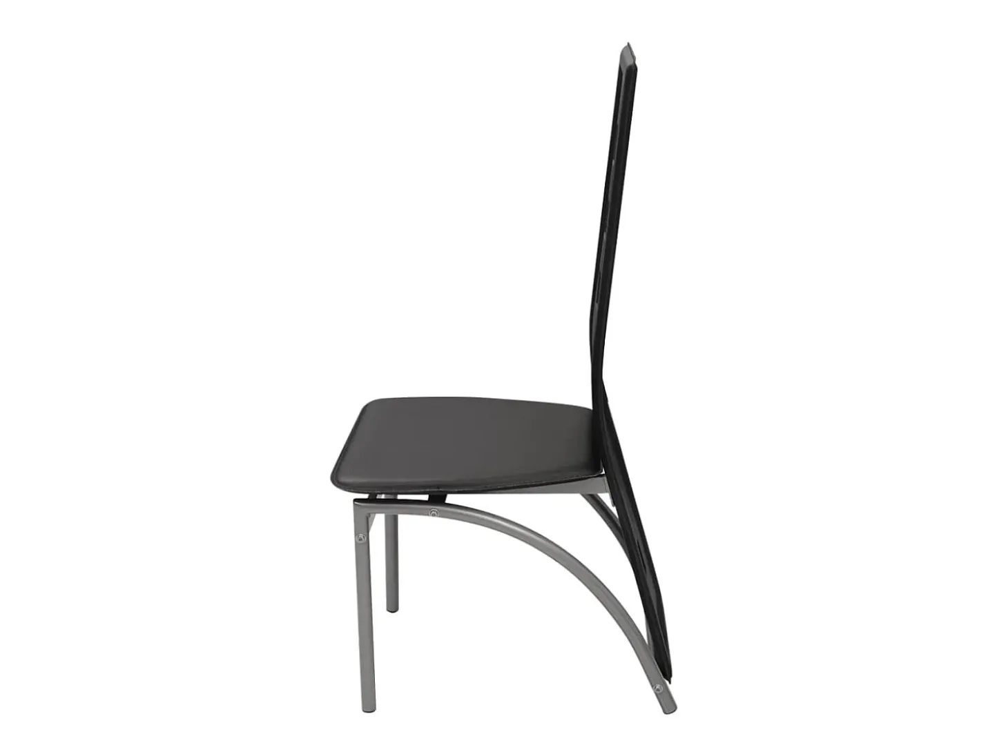 Juego de 2 sillas de comedor de piel sintética negra
