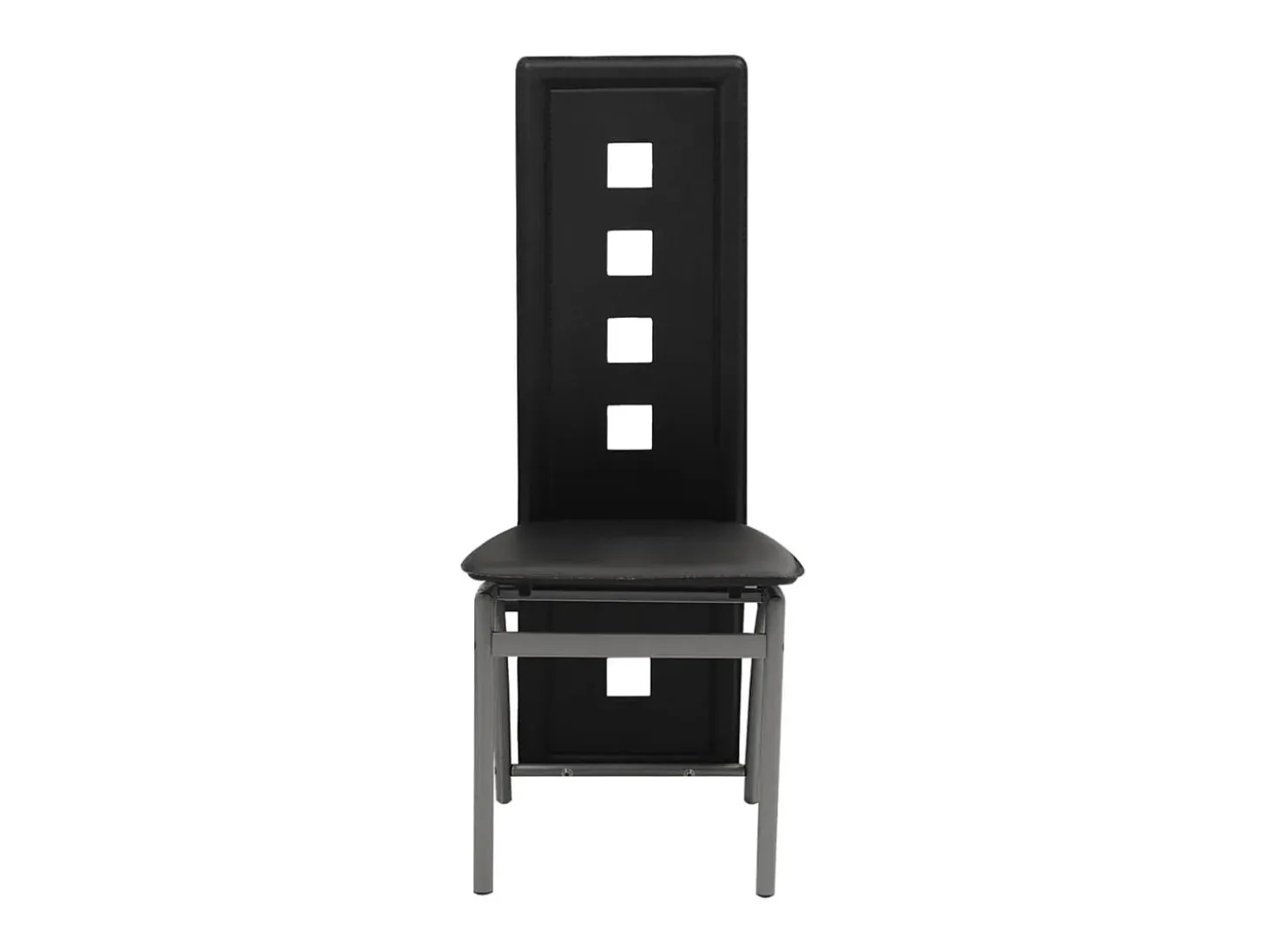 Juego de 2 sillas de comedor de piel sintética negra