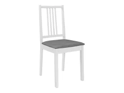 Juego de 2 sillas de comedor con cojines de madera maciza blanca