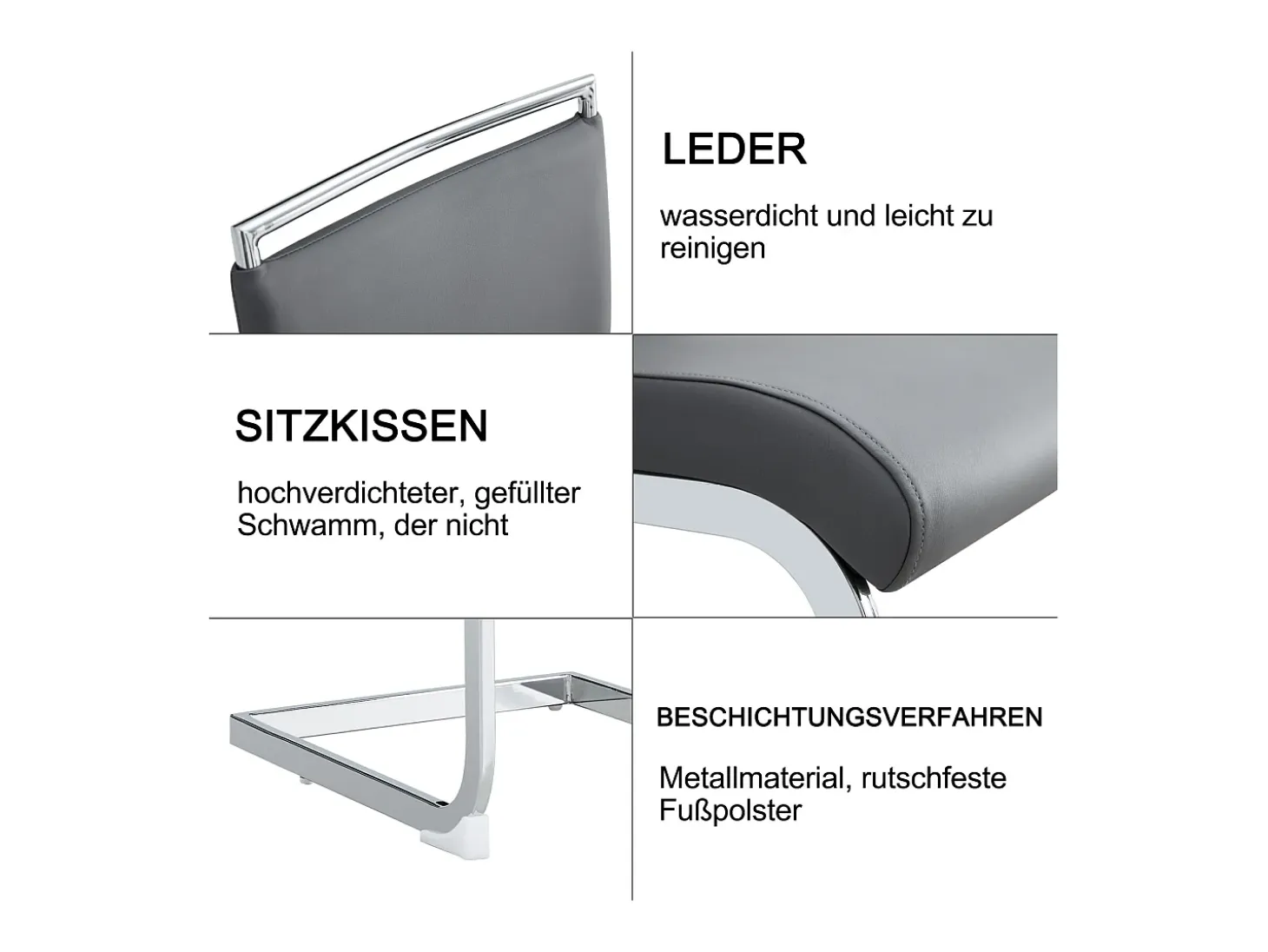 Juego de 2 sillas de comedor modernas con respaldo alto y patas tapizadas, respaldo de rayas cruzadas para comedor, cocina y oficina, color gris