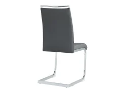 Juego de 2 sillas de comedor modernas con respaldo alto y patas tapizadas, respaldo de rayas cruzadas para comedor, cocina y oficina, color gris