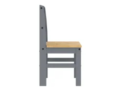 Juego de 2 sillas de comedor Panamá de madera maciza de pino gris