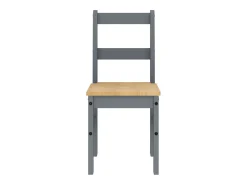 Juego de 2 sillas de comedor Panamá de madera maciza de pino gris