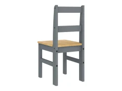 Juego de 2 sillas de comedor Panamá de madera maciza de pino gris