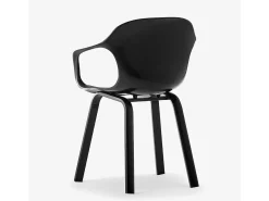 Juego de 4 sillas de comedor con diseño contemporáneo Corto - Negro