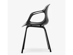 Juego de 4 sillas de comedor con diseño contemporáneo Corto - Negro