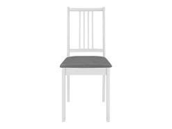 Juego de 4 Sillas de comedor con cojines madera maciza blanca ES903465