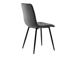 Juego de 4 sillas de comedor tapizadas en terciopelo con estructura de metal, color gris