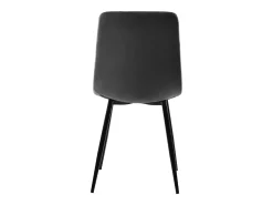 Juego de 4 sillas de comedor tapizadas en terciopelo con estructura de metal, color gris