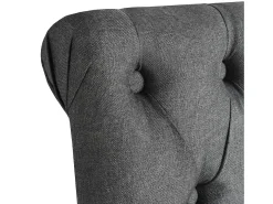 Juego de 4 sillas de comedor de tela gris oscuro