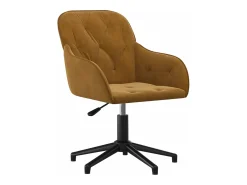 Juego de 2 Sillas de comedor giratorias terciopelo marrón ES389545