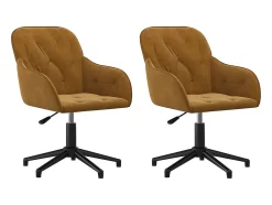 Juego de 2 Sillas de comedor giratorias terciopelo marrón ES389545