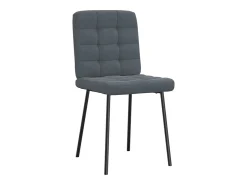 Juego de 4 sillas de comedor en terciopelo gris oscuro