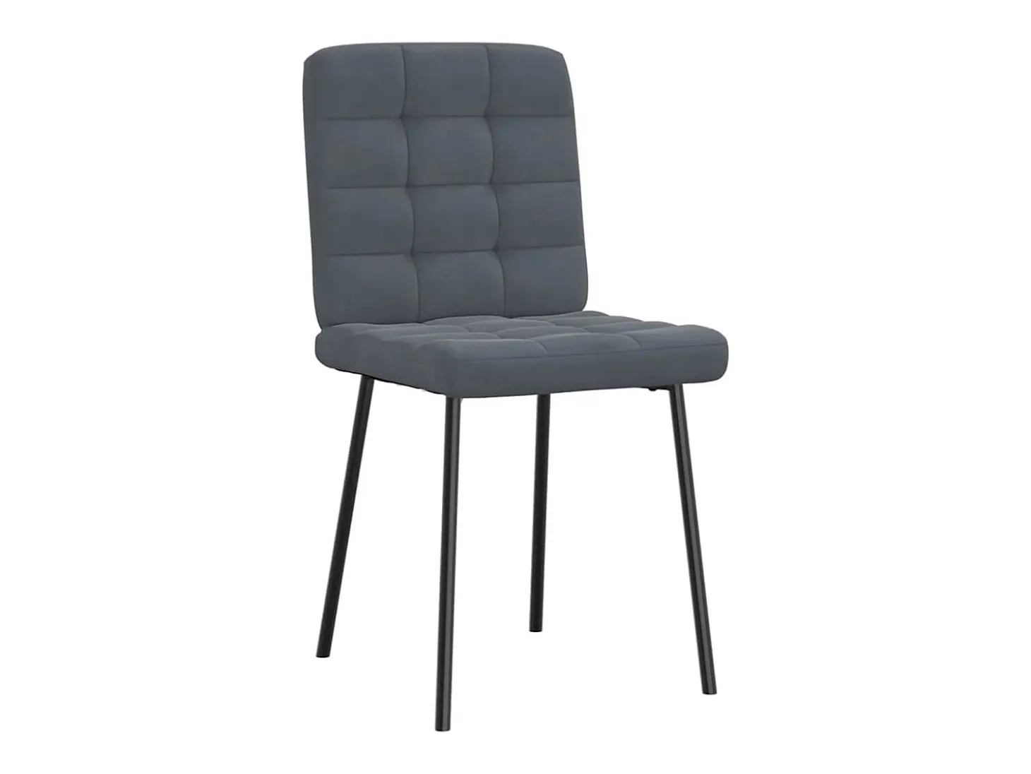 Juego de 4 sillas de comedor en terciopelo gris oscuro