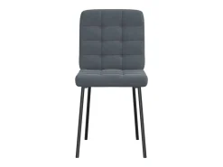 Juego de 4 sillas de comedor en terciopelo gris oscuro