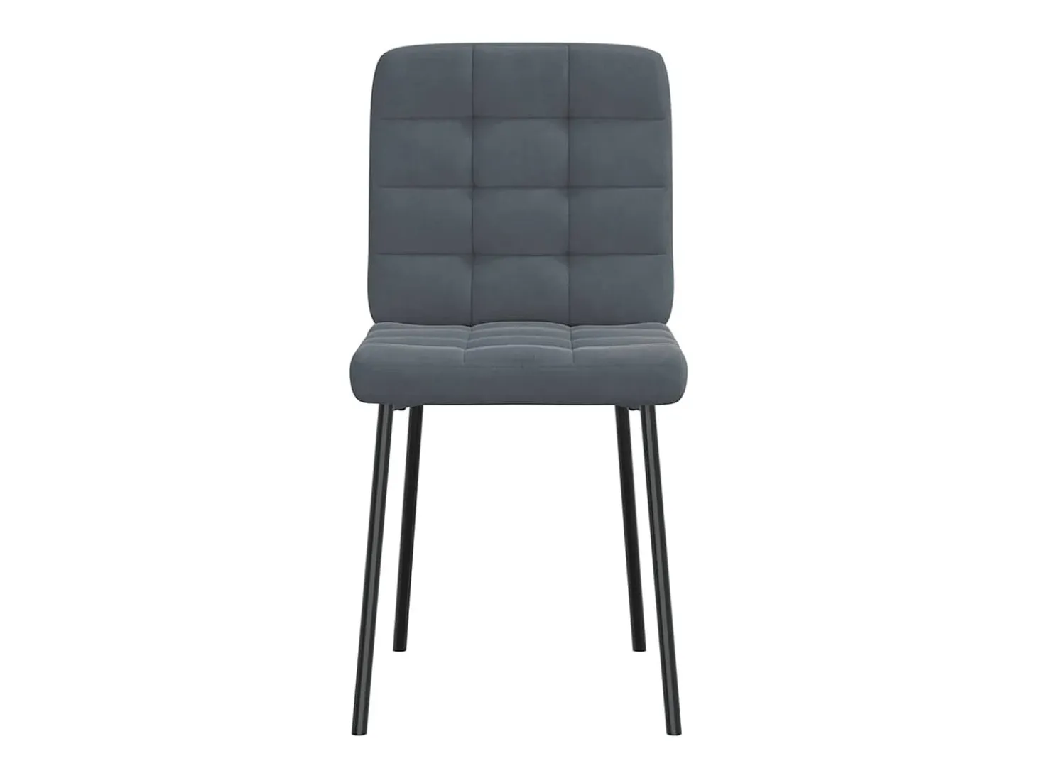 Juego de 4 sillas de comedor en terciopelo gris oscuro