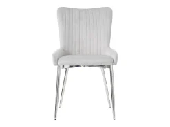 Juego de 2 sillas de comedor - terciopelo gris - con respaldo y patas de metal - para sala y comedor