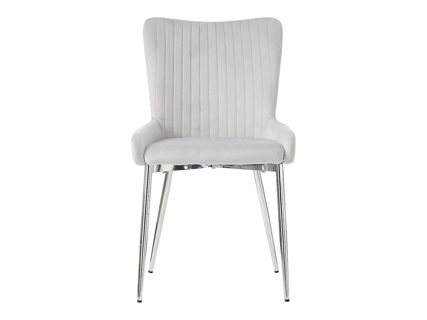 Juego de 2 sillas de comedor - terciopelo gris - con respaldo y patas de metal - para sala y comedor