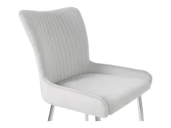 Juego de 2 sillas de comedor - terciopelo gris - con respaldo y patas de metal - para sala y comedor