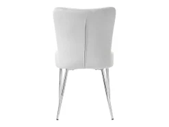 Juego de 2 sillas de comedor - terciopelo gris - con respaldo y patas de metal - para sala y comedor