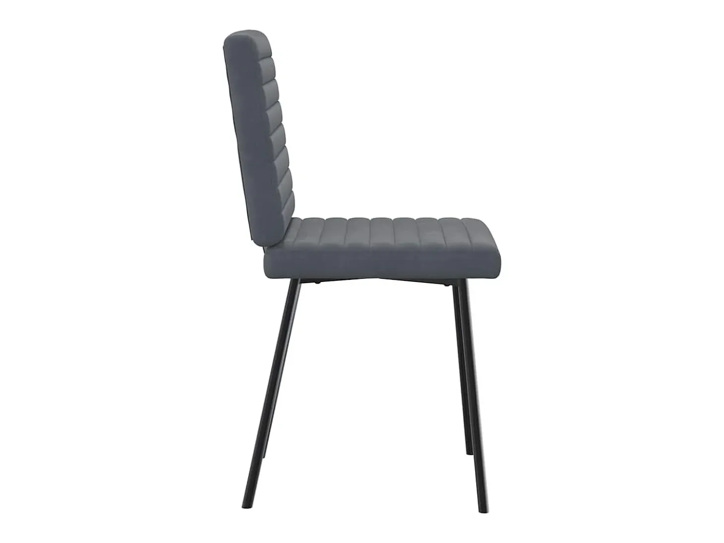 Juego de 4 sillas de comedor en terciopelo gris oscuro