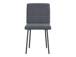 Juego de 4 sillas de comedor en terciopelo gris oscuro