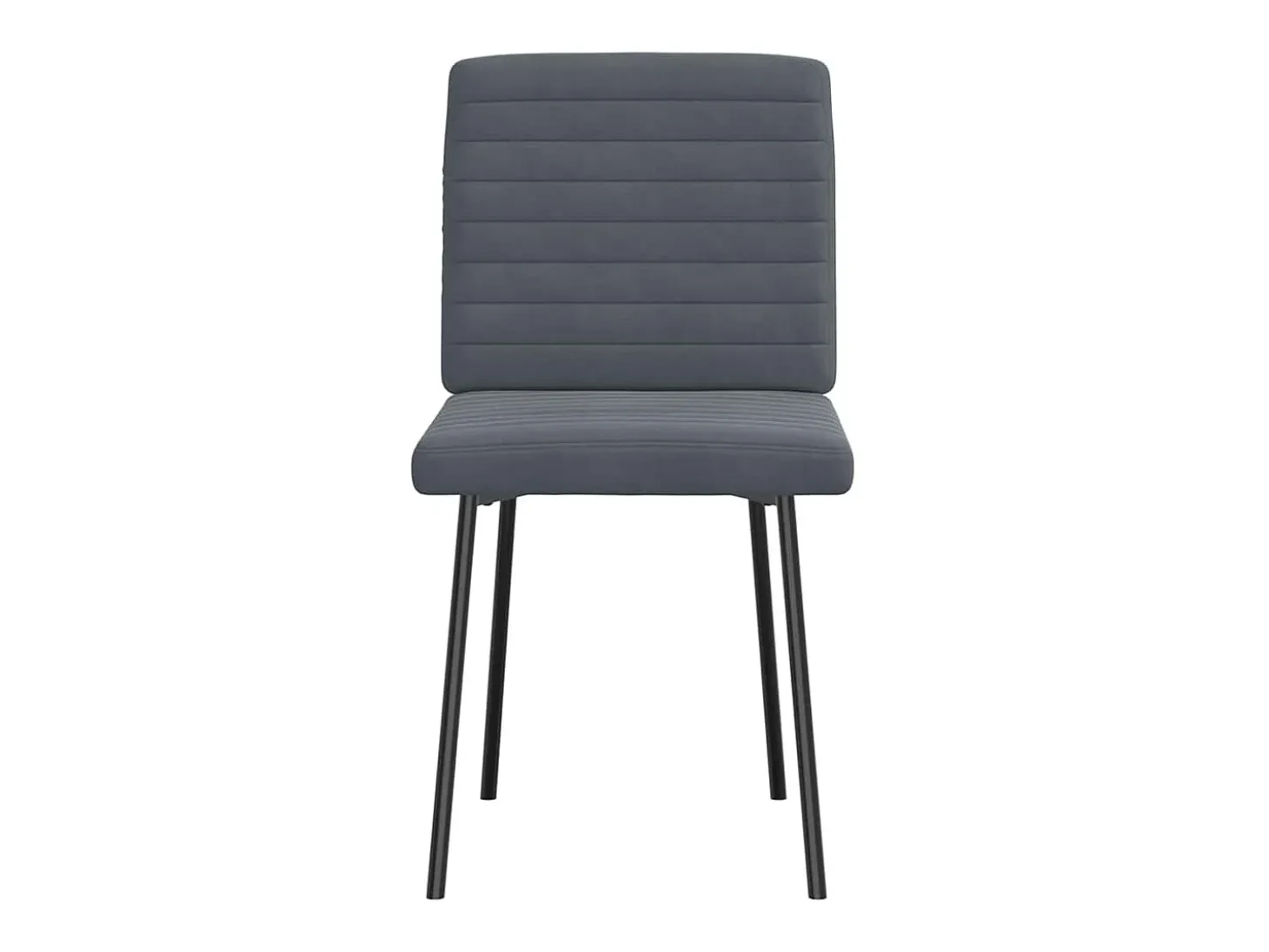 Juego de 4 sillas de comedor en terciopelo gris oscuro