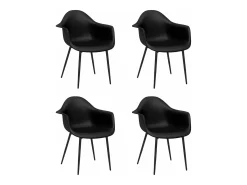 Juego de 4 Sillas de comedor negras PP ES241771