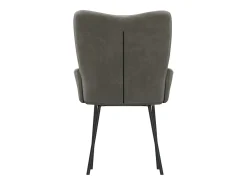 Juego de 2 sillas de comedor de terciopelo gris oscuro