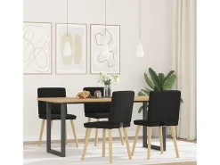 Juego de 4 sillas de comedor de tela negra