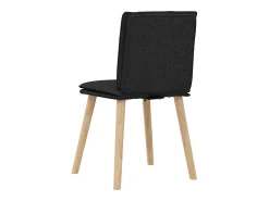 Juego de 6 sillas de comedor de tela negra