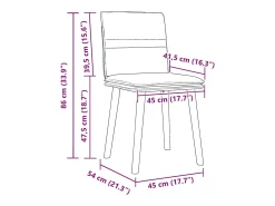 Juego de 6 sillas de comedor de tela negra