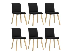Juego de 6 sillas de comedor de tela negra