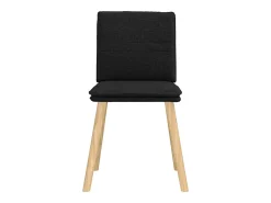 Juego de 6 sillas de comedor de tela negra