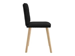 Juego de 6 sillas de comedor de tela negra
