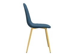 Juego de 4 sillas de comedor de terciopelo azul