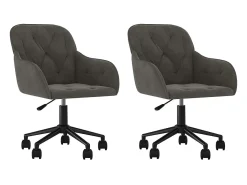 Juego de 2 Sillas de comedor giratorias terciopelo gris oscuro ES291475