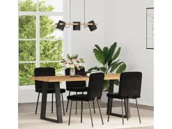 Juego de 4 sillas de comedor de terciopelo negro