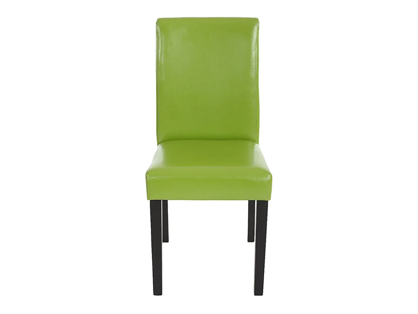 Juego de 6 sillas de comedor Littau de piel sintética, polipiel, verde, patas oscuras
