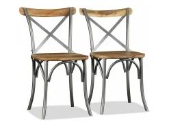 Juego de 2 Sillas de comedor madera maciza de mango ES968508