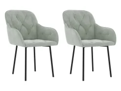 Juego de 2 Sillas de comedor terciopelo gris claro ES762236