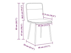 Juego de 2 sillas de comedor de terciopelo amarillo