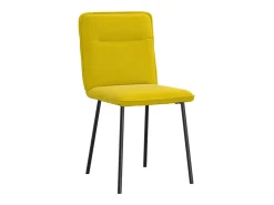Juego de 2 sillas de comedor de terciopelo amarillo