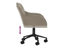 Juego de 2 sillas de comedor giratorias de terciopelo gris claro