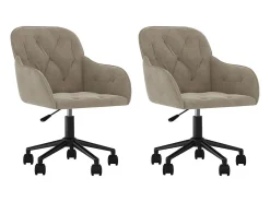Juego de 2 sillas de comedor giratorias de terciopelo gris claro